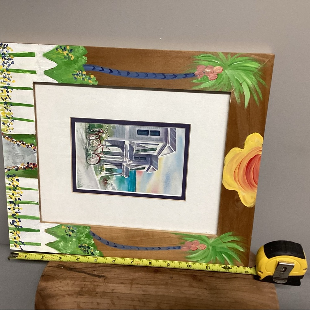 🔵 Beautiful Solid Wood, Hand Painted Frame with print by Artist Donna Burgess - Picture 14 of 15